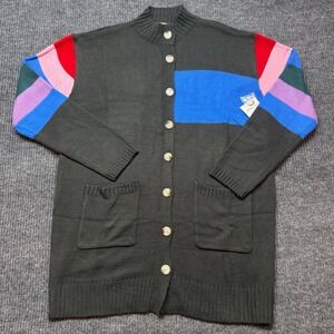 Colorblock Cardigan Womens Sweater‎ Size Medium NWT Olive Blue Pink Pockets